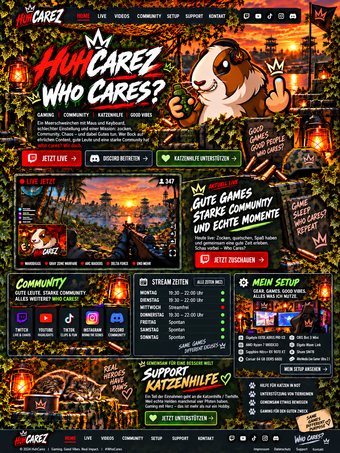 HuhCarez – Who Cares? Gaming, Community, Katzenhilfe